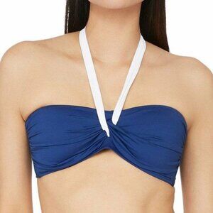 Lauren Ralph Lauren Blue and White Bikini Top